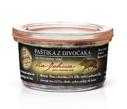 Obrázok z Via Delicia- Paštéta z diviaka na červenom víne 130g