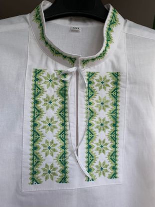 Obrázok z Pánska folklórna košeľa zelená výšivka
